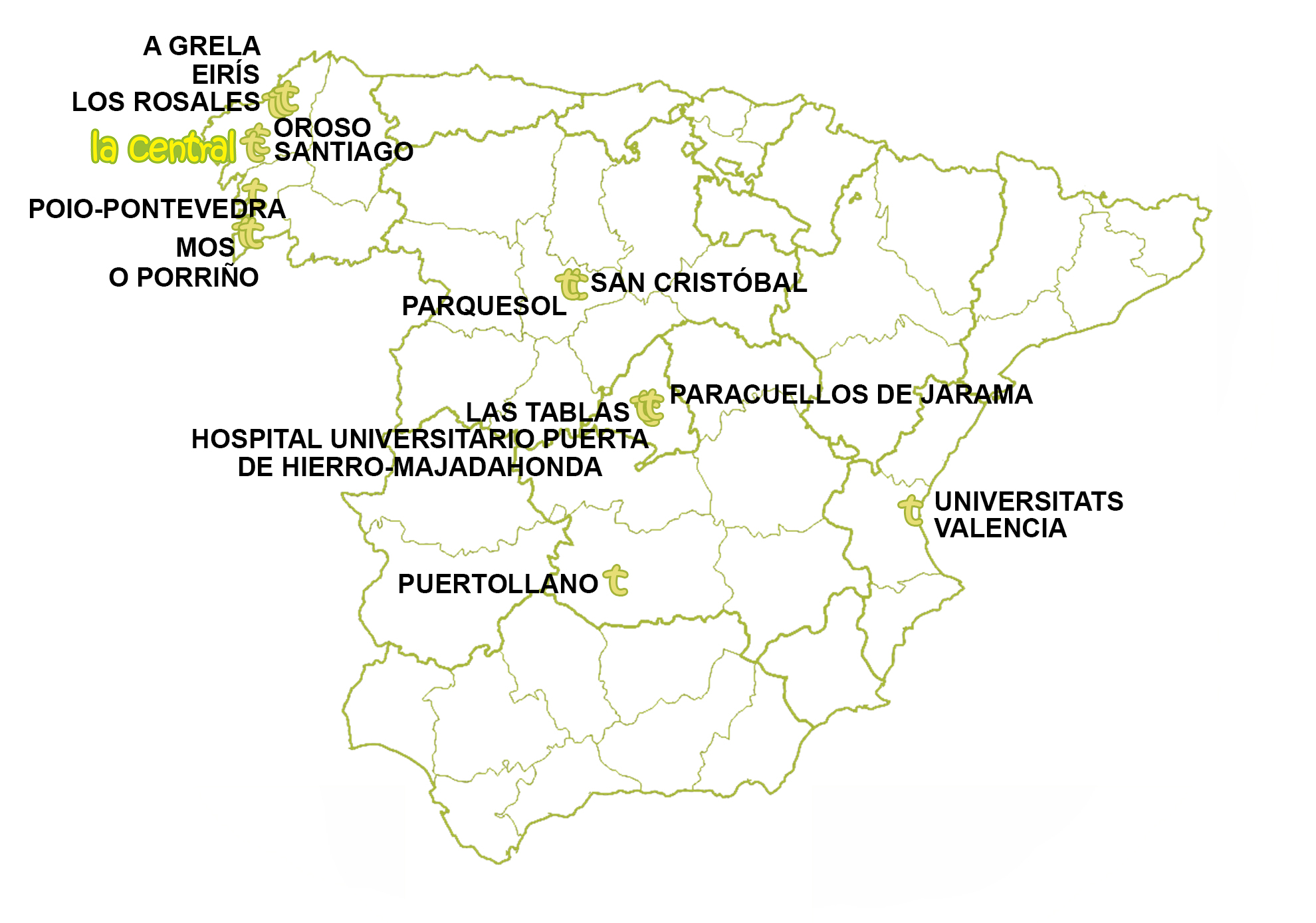 mapa ubicación de centros
